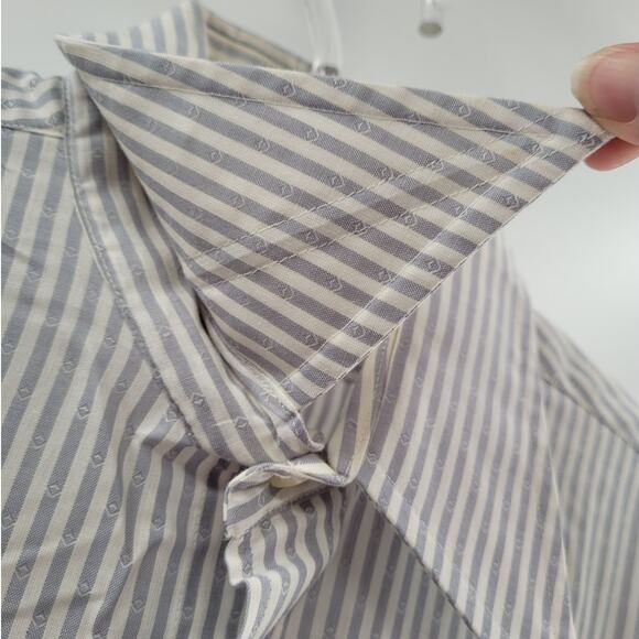 Hathaway Blue-White Striped Shirt—Perfect Layered or Workwear Smart 15.5 - Picture 9 of 14